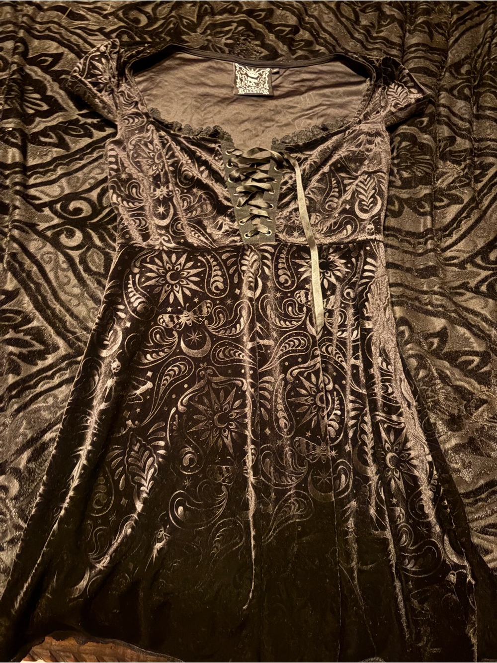 Velvet design killstar short dress